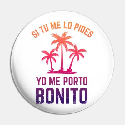 Si Tu Me Lo Pides Yo Me Porto Bonito Purple Design Pin Official Bad Bunny Merch