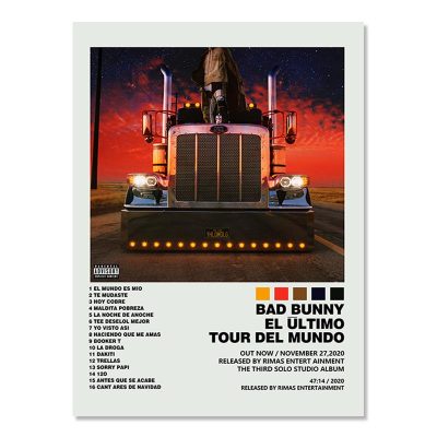 Bad Bunny Un Verano Sin Ti Canvas Poster Prints Tracklist Music Album Painting Art Wall Picture 8 - Bad Bunny Store