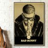 Music Artist Bad Bunny Portrait Paintings Retro Poster 1 Poster - Bad Bunny Store