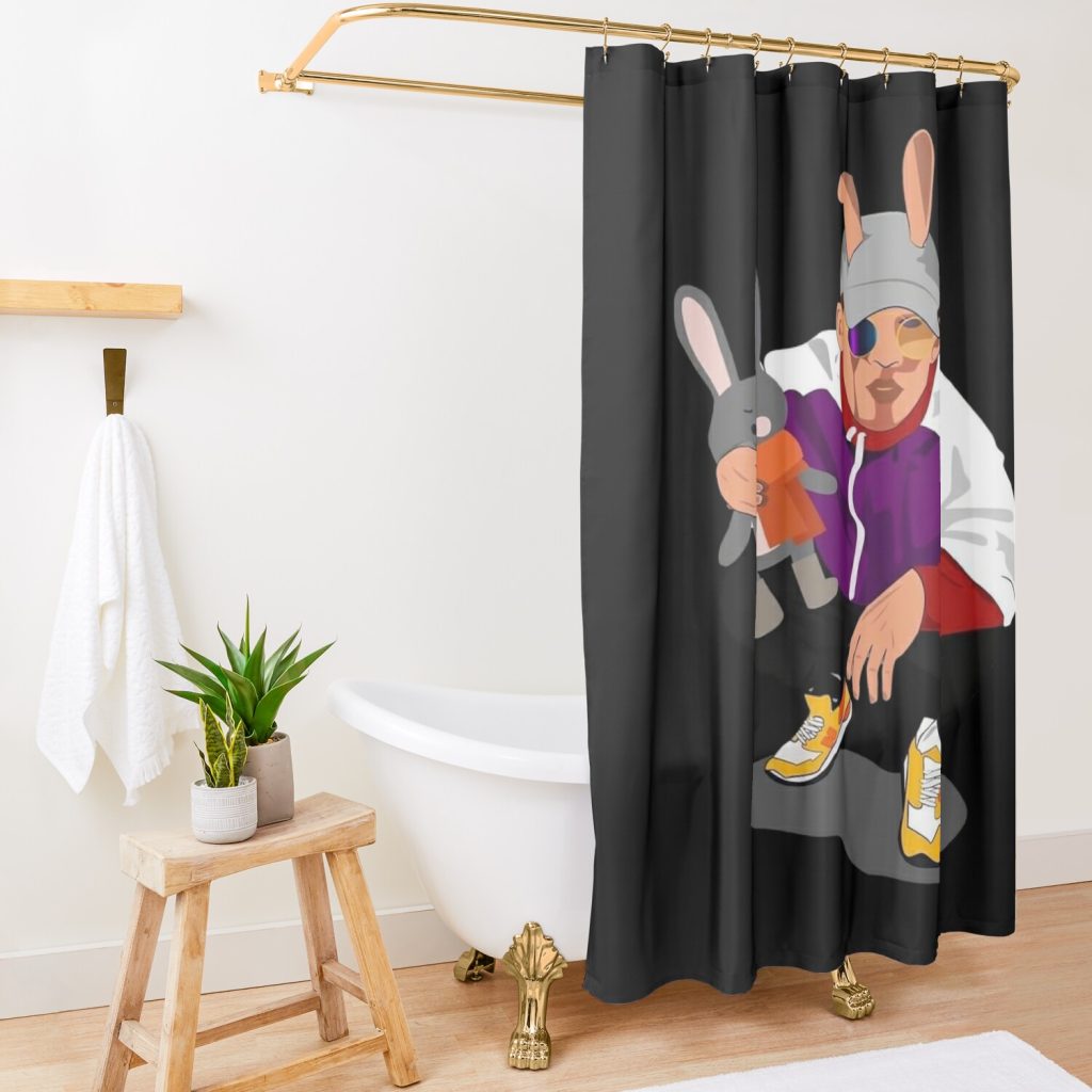 Bad Bunny Shower Curtain Official Bad Bunny Merch
